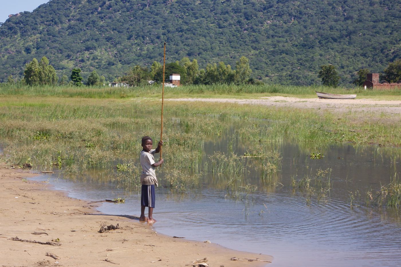 Boy catch fish